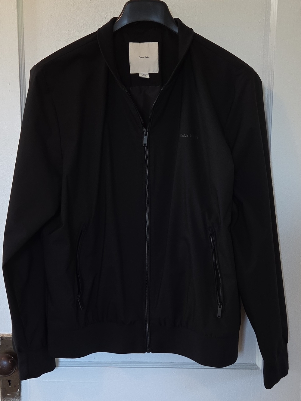 Calvin Klein Men's Black Full-Zip Bomber Jacket